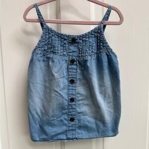 NWOT Baby GAP 3T Girls Light Blue Denim Button Down Camisole Sleeveless Blouse